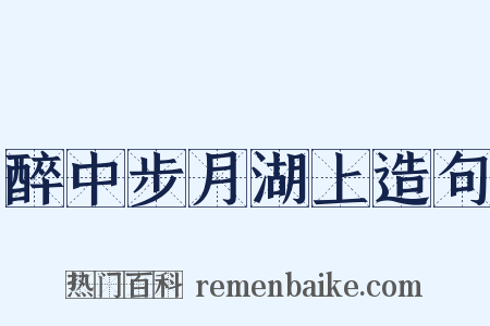 醉中步月湖上造句是什么意思的图片